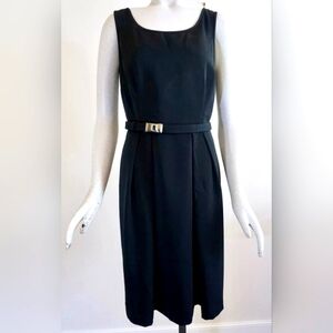 NWOT | Jones New York | Sleeveless A-Line Cocktail Dress with Belt | Black | 10P